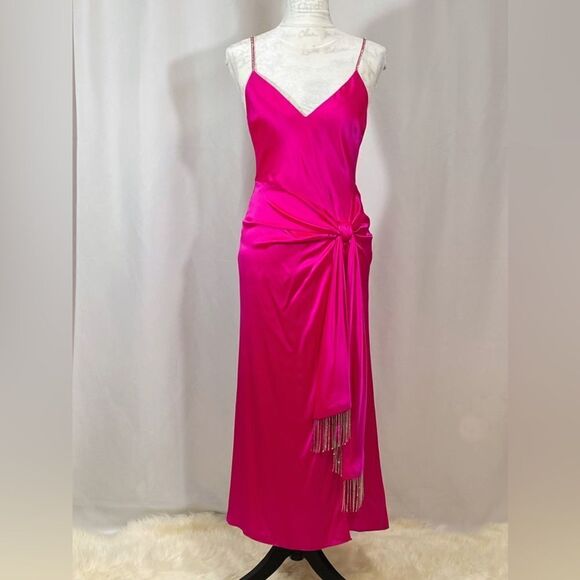 Cinq A Sept Kalena Silk Embellished Midi Dress size 2 - Picture 4 of 15